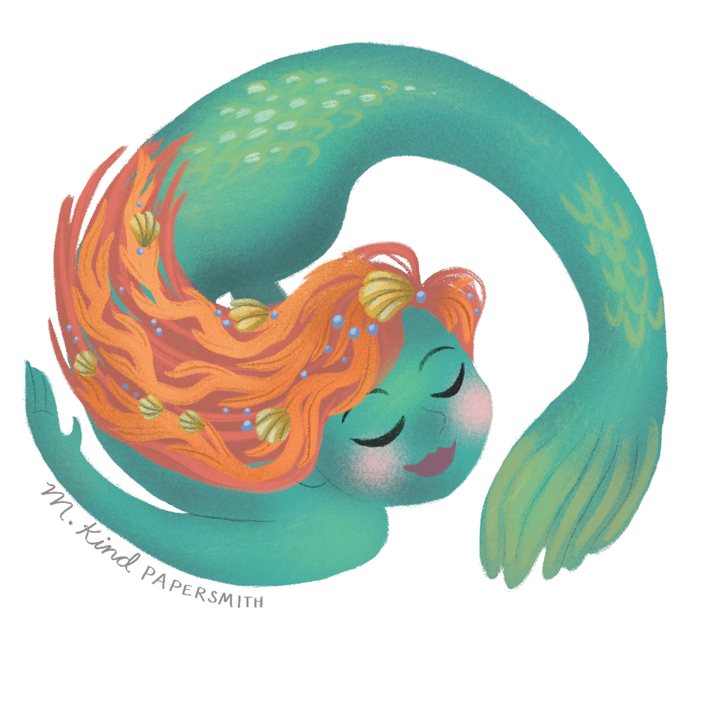Green Mermaid Sticker