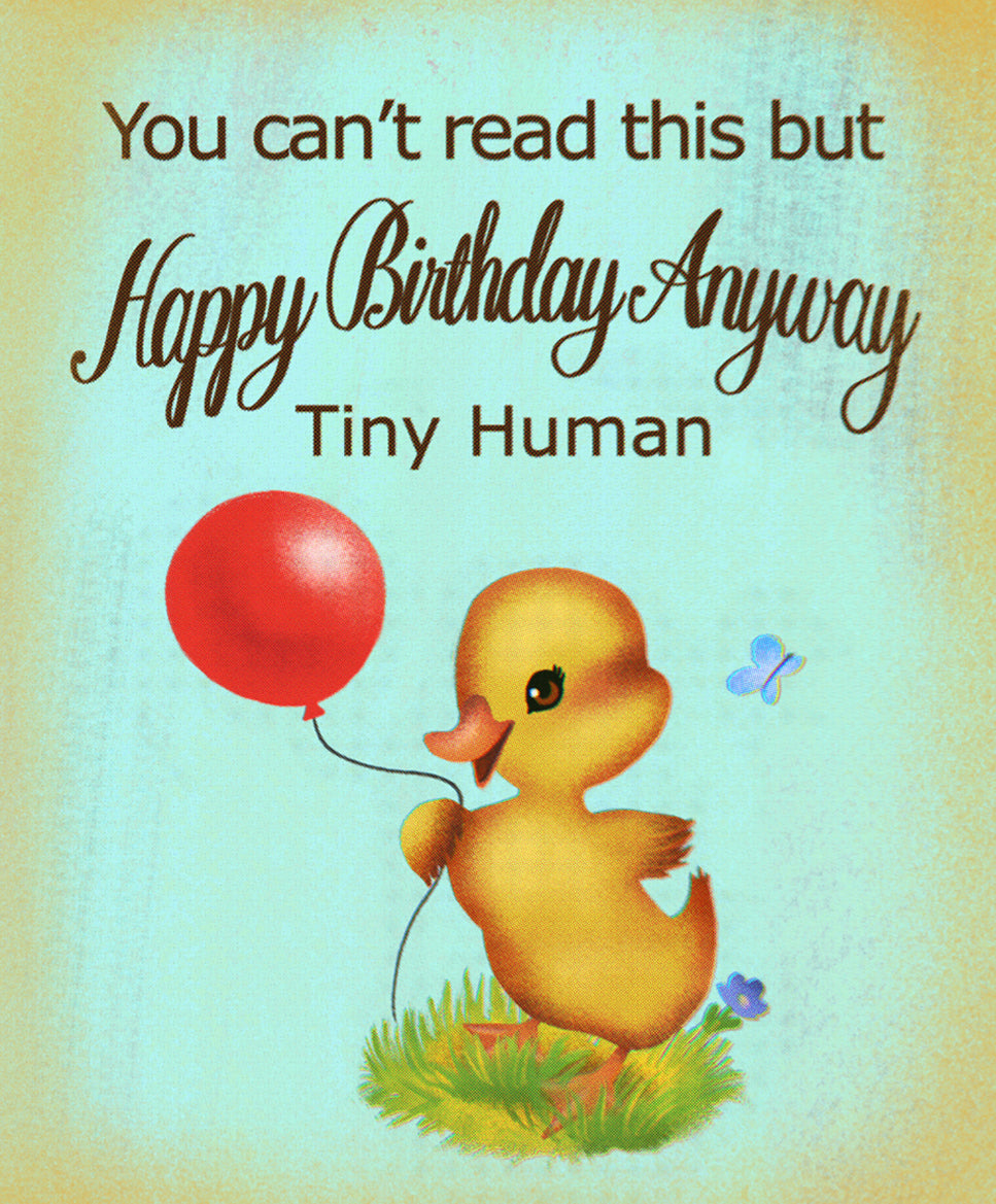 You Can't Read This But Happy Birthday Anyway Tiny Human (Sale)