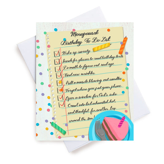 Menopausal  Birthday To Do List
