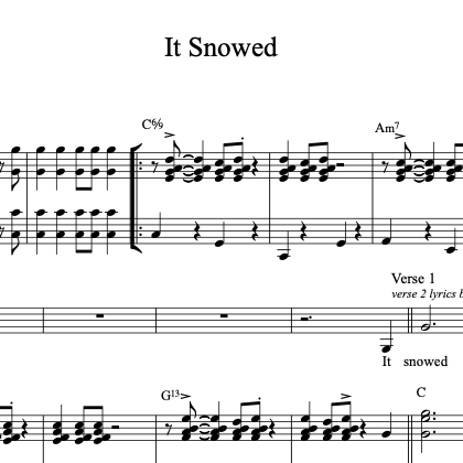 Copy of It Snowed Sheet Music (Physical Copy)