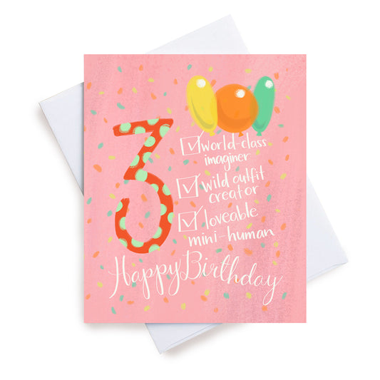 Happy Birthday List Age 3