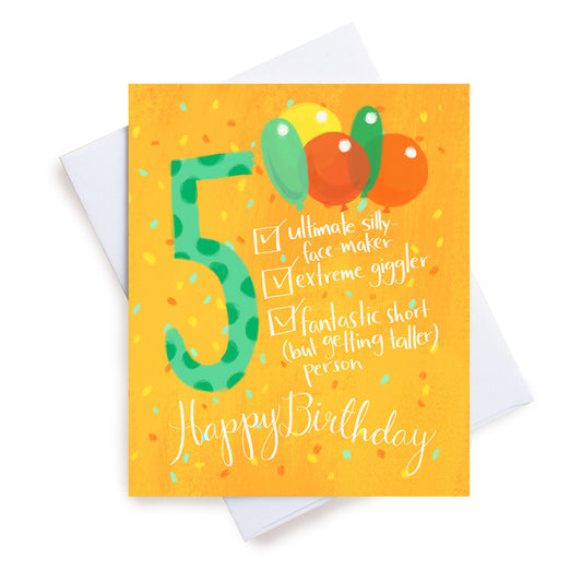 Happy Birthday List Age 5