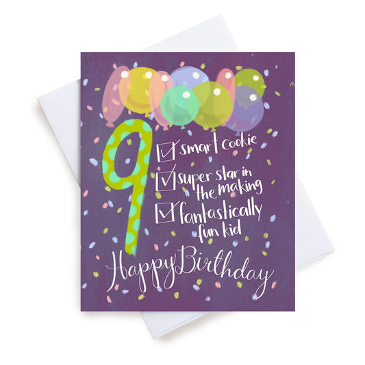 Happy Birthday List Age 9