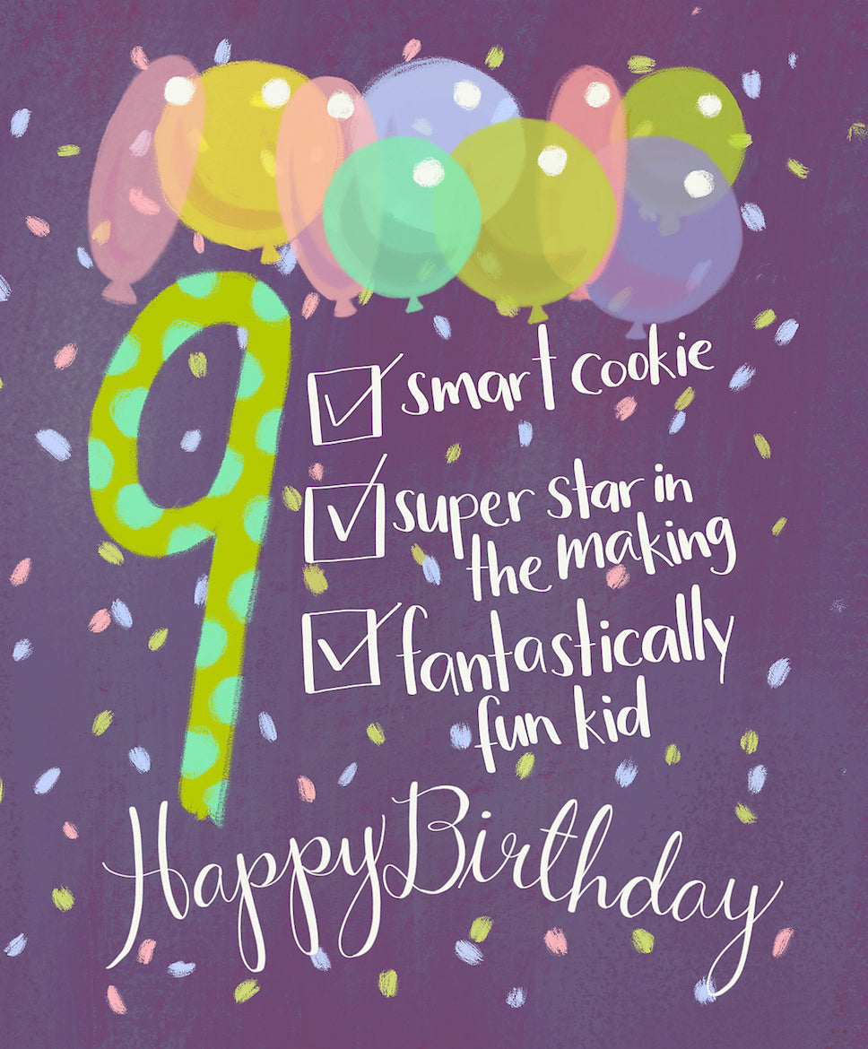 Happy Birthday List Age 9